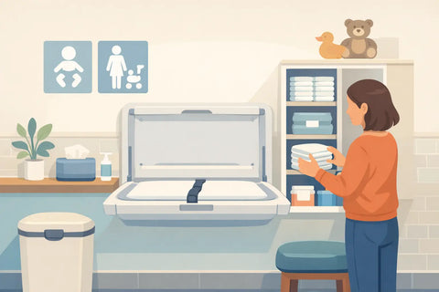 Baby Changing Station with Storage Guide