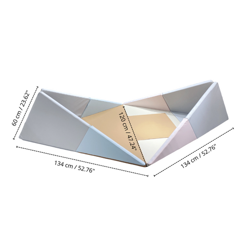 3 in 1 Canoe Tent Vegan PU Leather Play Mat 120 x 240 x 4 CM