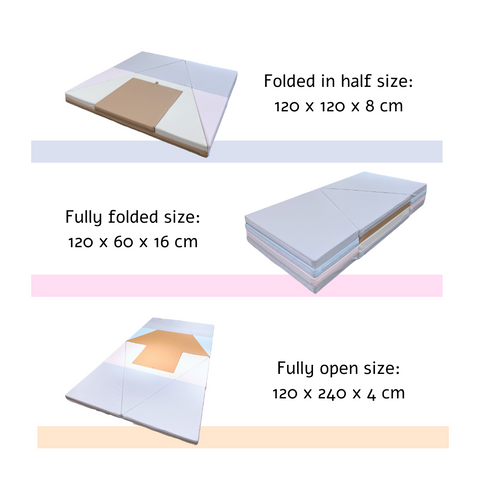 3 in 1 Canoe Tent Vegan PU Leather Play Mat 120 x 240 x 4 CM