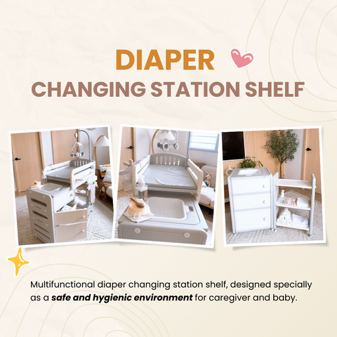 Diaper Changing Table Station Shelf