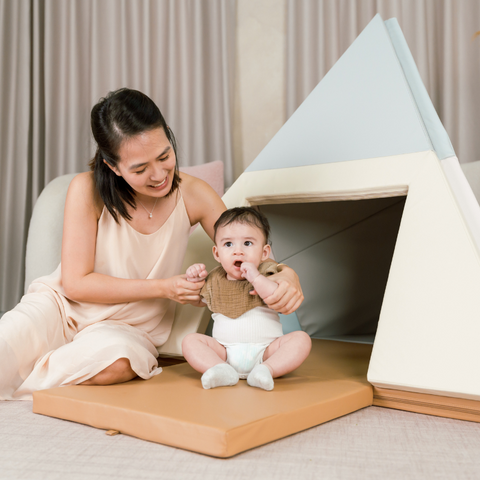3 in 1 Canoe Tent Vegan PU Leather Play Mat 120 x 240 x 4 CM