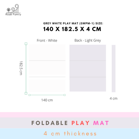 GWPM-1 140 x 182.5 x 4 CM High Density Foldable Vegan PU Leather Play Mat
