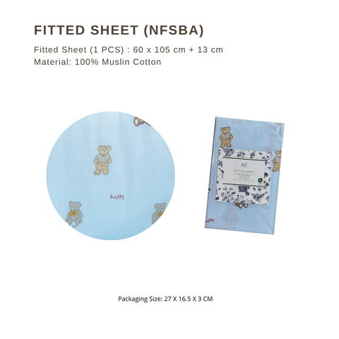 Glücklich Cot Muslin Bumper Fitted Bed Sheet Set
