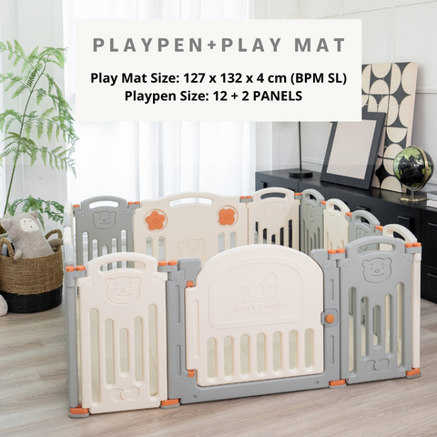 BPM SL- 127 x 132 x 4 CM High Density Foldable Vegan PU Leather Seamless Play Mat