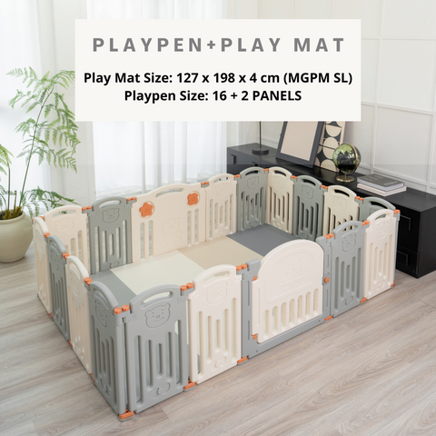 MGPM SL- 127 x 198 x 4 CM High Density Foldable Vegan PU Leather Seamless Play Mat