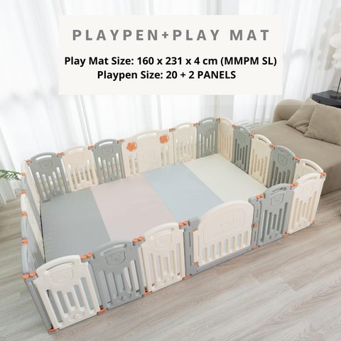 MMPM SL - 160 x 231 x 4 CM High Density Foldable Vegan PU Leather Seamless Play Mat