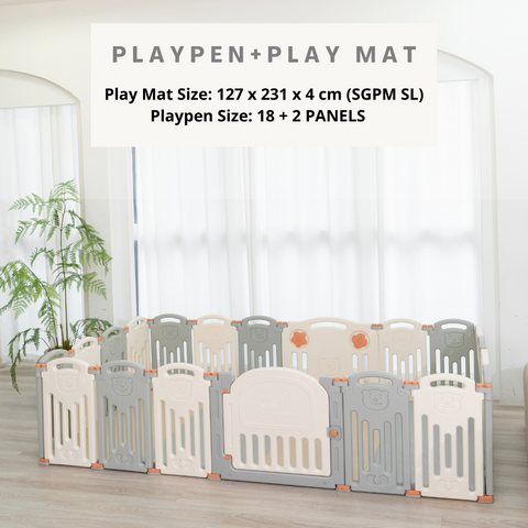 SGPM SL - 127 x 231 x 4 cm High Density Foldable Vegan PU Leather Play Mat