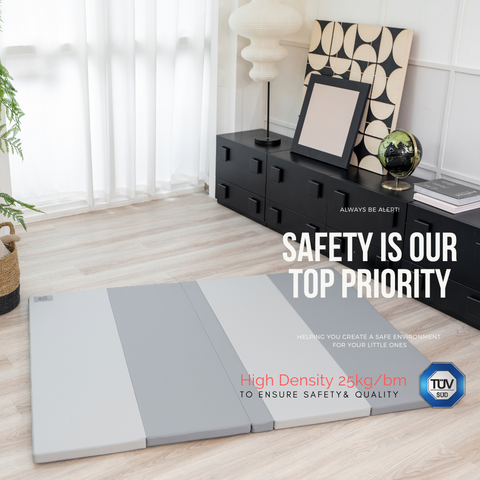 GPM SL - 127 x 165 x 4 CM High Density Foldable Vegan PU Leather Seamless Play Mat