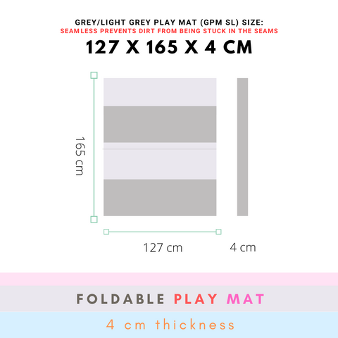 GPM SL - 127 x 165 x 4 CM High Density Foldable Vegan PU Leather Seamless Play Mat