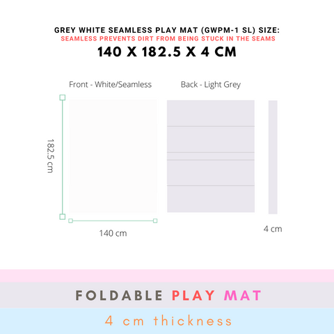 GWPM-1 SL 140 x 182.5 x 4 CM High Density Foldable Vegan PU Leather Seamless Play Mat