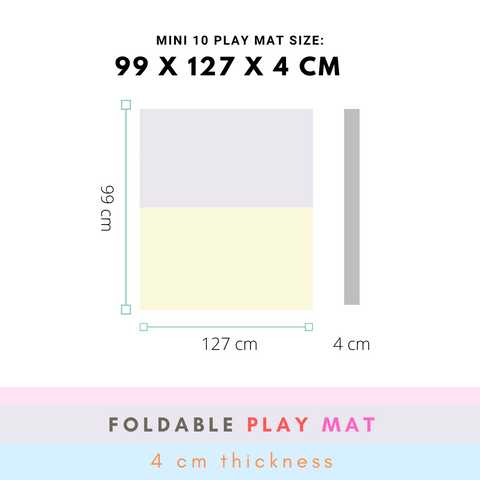 MINI 10 SL - 99 x 127 x 4 CM High Density Foldable Vegan PU Leather Seamless Play Mat