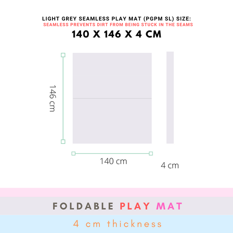 PGPM SL- 140 x 146 x 4 CM High Density Foldable Vegan PU Leather Seamless Play Mat