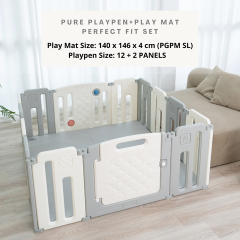PGPM SL- 140 x 146 x 4 CM High Density Foldable Vegan PU Leather Seamless Play Mat