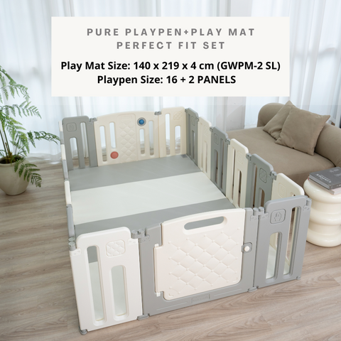GWPM-2 SL 140 x 219 x 4 CM High Density Foldable Vegan PU Leather Seamless Play Mat