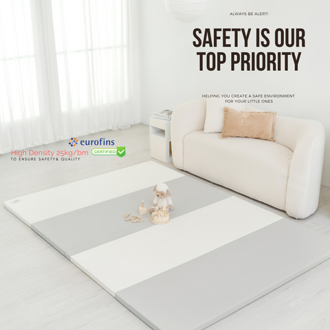 REPM SL - 160 x 234 x 4 cm Antibacterial Seamless Solvent-Free (environmentally friendly) Foldable Vegan PU Leather Play Mat