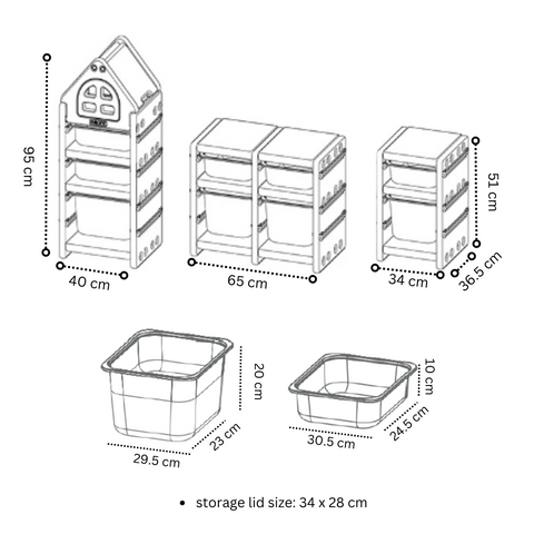 Kids Storage Rack Organiser Cabinet