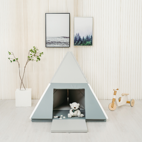 3 in 1 Canoe Tent Vegan PU Leather Play Mat 120 x 240 x 4 CM