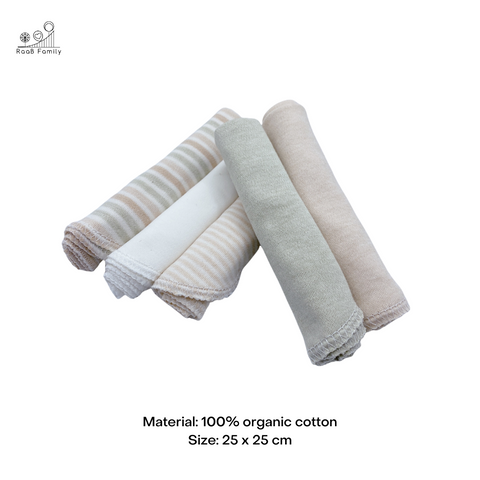 5 PCS Reusable Organic Baby Washcloths