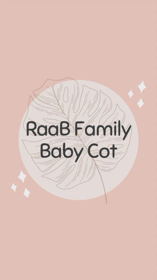 Raab Family Baby Cot logo with monstera leaf design