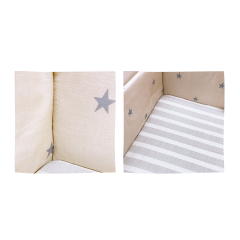 Glücklich Cot Cotton Bumper Fitted Bed Sheet Set
