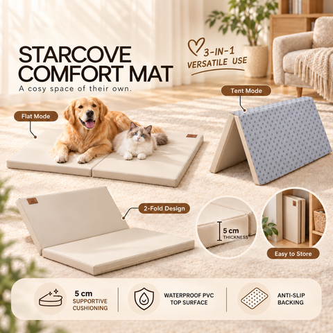 (Delivery: 4th week of Oct) Pet Series StarCove Comfort Mat 97 x 97 x 5 cm | Waterproof | Anti-Slip | Foldable