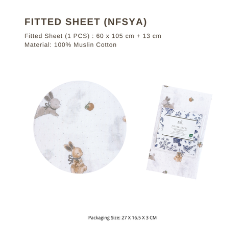 Glücklich Cot Muslin Bumper Fitted Bed Sheet Set