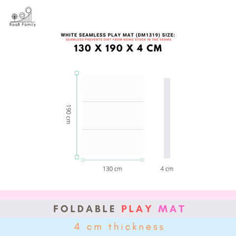 DreamNest Play Mat - 130 x 190 x 4 cm, 140 x 210 x 4 cm Anti-bacterial Anti-Slip Seamless