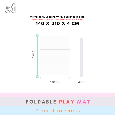 DreamNest Play Mat - 130 x 190 x 4 cm, 140 x 210 x 4 cm Anti-bacterial Anti-Slip Seamless