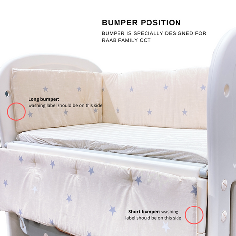 Glücklich Cot Cotton Bumper Fitted Bed Sheet Set